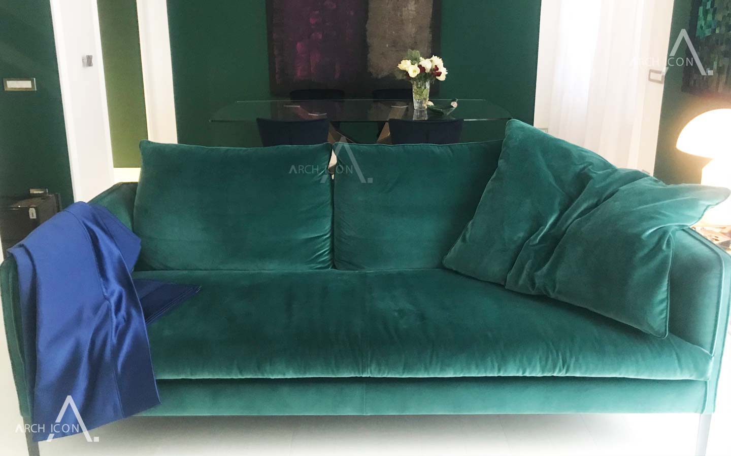 interior design - bianco e verde inglese -archicona-studio architetti Novara