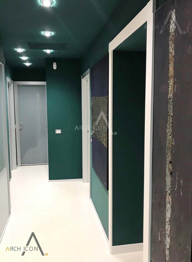 interior design - bianco e verde inglese -archicona-studio architetti Novara